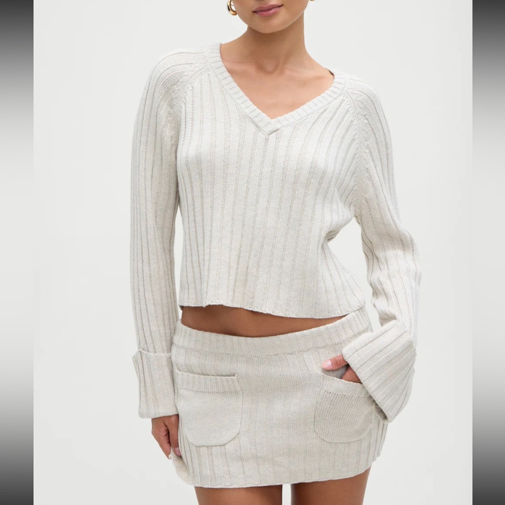 Frankie's Bikinis Cream Knit Skirt